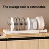 Pot Rack Stainless Steel Divider Adjustable Lid Organizer with Expandable Ventilated Base Rust-Proof Kitchen Cabinet Storage Rack Cooking Utensil