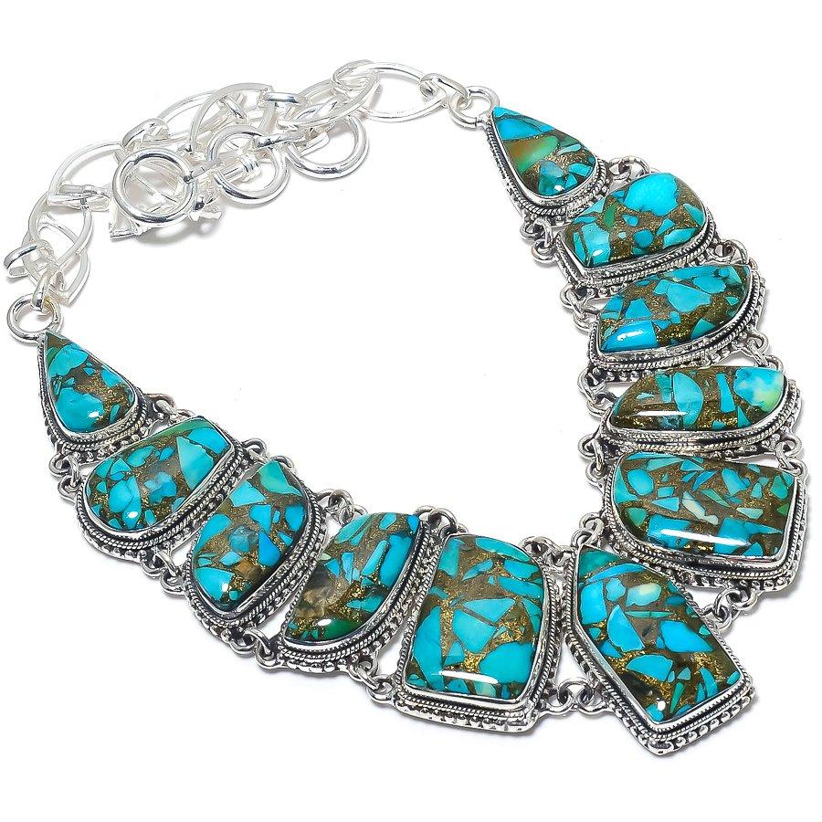 Spiny Oyster Turquoise Gemstone Handmade 925 Silver Jewelry Necklace 18" JCN484-322