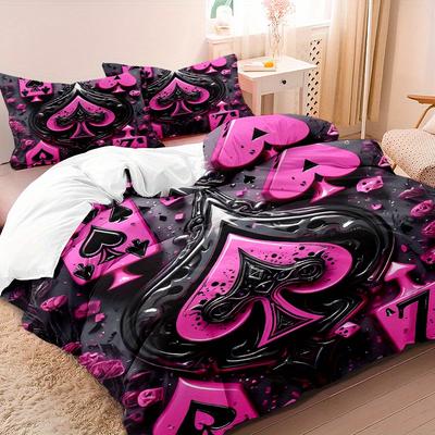 3pcs Duvet Cover Set 1pc Duvet Cover 2pcs Pillowcases Without Core Ultra-Soft Comfortable Breathable Machine Washable Suitable