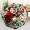 Bright Flower Pattern Automatic Folding Umbrella-compact 8-rib Design, Suitable for Outdoor, Daily Use, the Best Gift