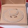 Elegant Deep Sea Shell Pearl Necklace Three-Piece Set - Perfect Mother's Day Gift