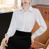 ID Photo White Long-sleeved Shirt for Women In Spring, Summer and Autumn New Design, Mature Temperament, Professional Interview Shirt