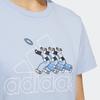 adidas Badge Of Sport Cartoon Panda Alphabet Logo Print Casual Short Sleeve T-Shirt Women Tops Light-Pink Blue IP3936