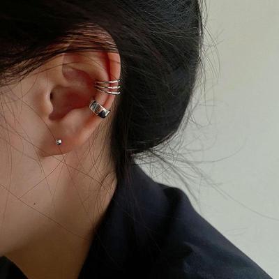 Ear Cuff Geometrico da Donna: Stile Coreano, Linea Semplice senza Fori per le Orecchie