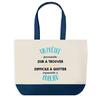 Shopping Bag - PLANETEE - A Formidable Priest - Blue Background - Cotton - 40x45 Cm