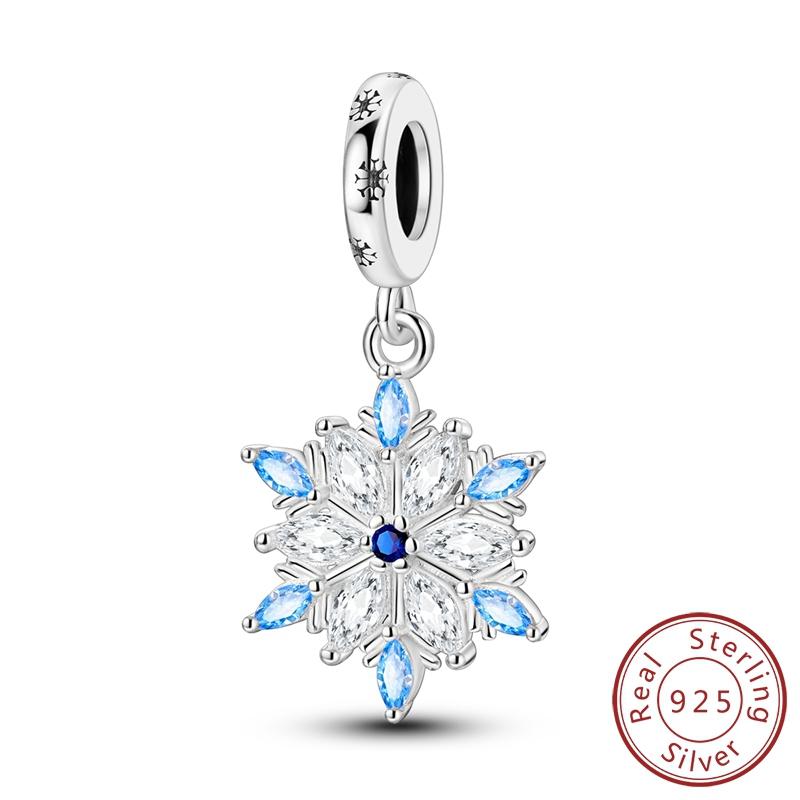 Abalorios de Cobre Originales Abalorios Copo de Nieve de Invierno Muñeco de Nieve Iglú Colgante Pingüino Ajuste Abalorios de Pulsera Joyería para Mujer Regalo