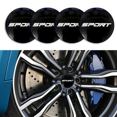 4Pcs Car Wheel Center Stickers with SPORT Emblem In Sizes 56Mm 60Mm And 65Mm