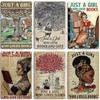 Artisian Reading Metal Poster Read Book Tin Plate Girl Loves Books Decorative Sign Wall Decor Garage Bar Pub Club Hotel Kitchen