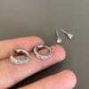 4Pcs  Exquisite Zircon Hoop Earrings Y2K Accessories Jewelry Gift