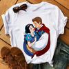 Disney Princess Creative Printed Short Sleeve Tshirt 2025 Summer New Women Cute Plus Size Harajuku Loose Casual Comfortable Top