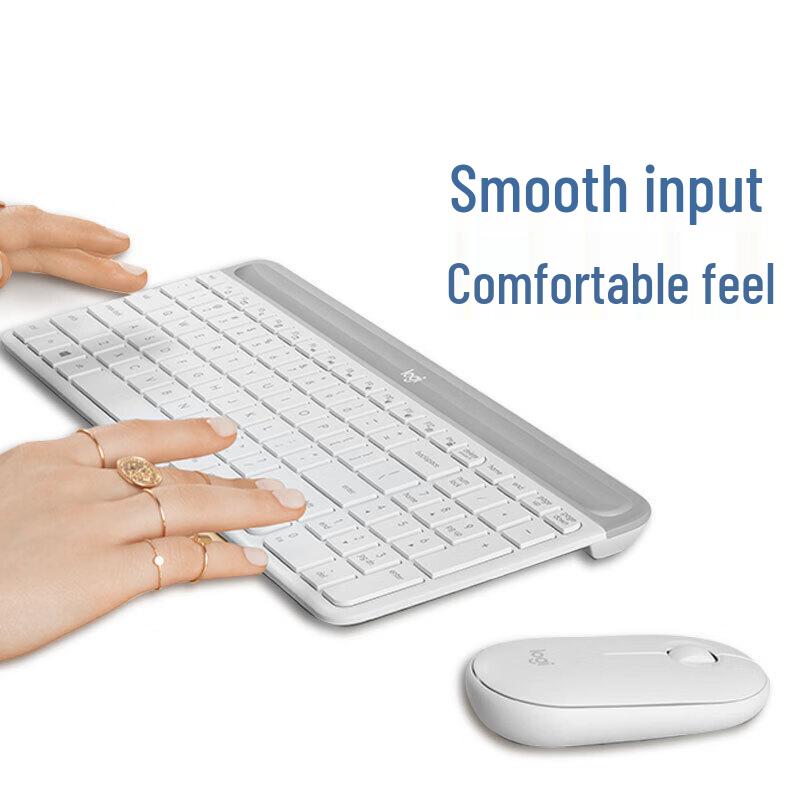 Logitech מקלדת ועכבר אלחוטיים דקים MK470