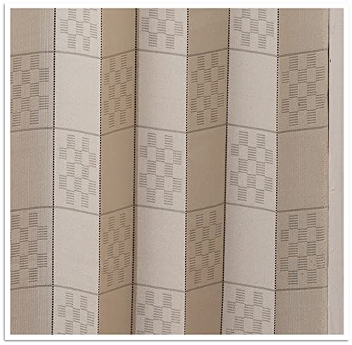 Cloth Shop Nunoya Noren Curtain, Accordion Style, Stylish, Scandinavian, Modern Room Divider [100cm Wide X 250cm Long, MM-Checkered Beige]