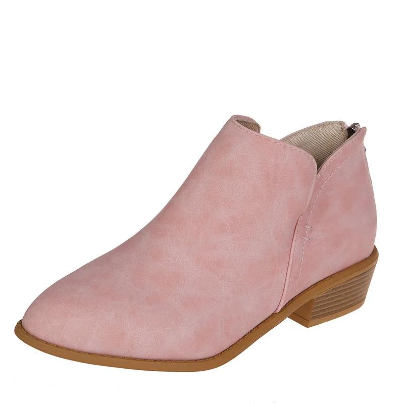 Mode Dames Laarzen Puntige Neus Suède Dames Chelsea Boots Grote Maat Britse Stijl Enkellaarsjes Hoge Kwaliteit Dikke Hak Dames Schoenen