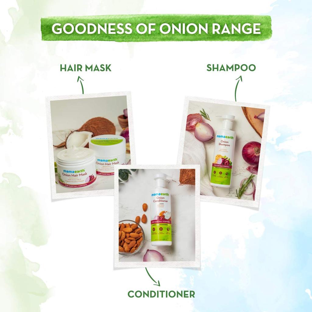 Mamaearth 's Onion Hair Mask for Hairfall Control with Organic Bamboo Vinegar 200gm