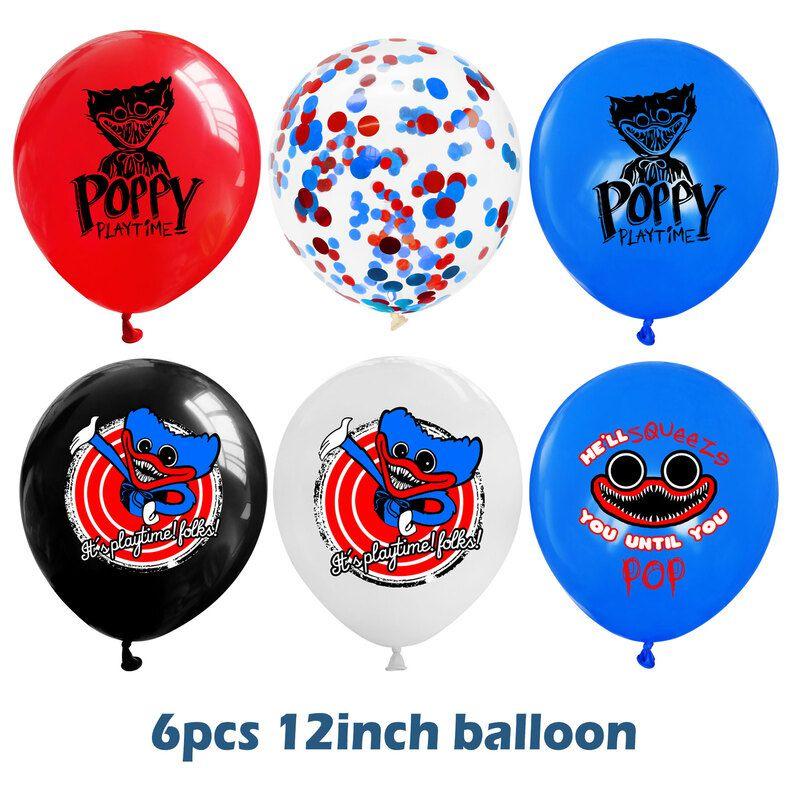 Decorațiuni Premium Set de Baloane și Toppere pentru Tort Petrecere de Ziua de Naștere Poppy Playtime Huggy Wuggy