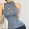 YPFF Trendy European Women's Sleeveless High-Neck Crop Top