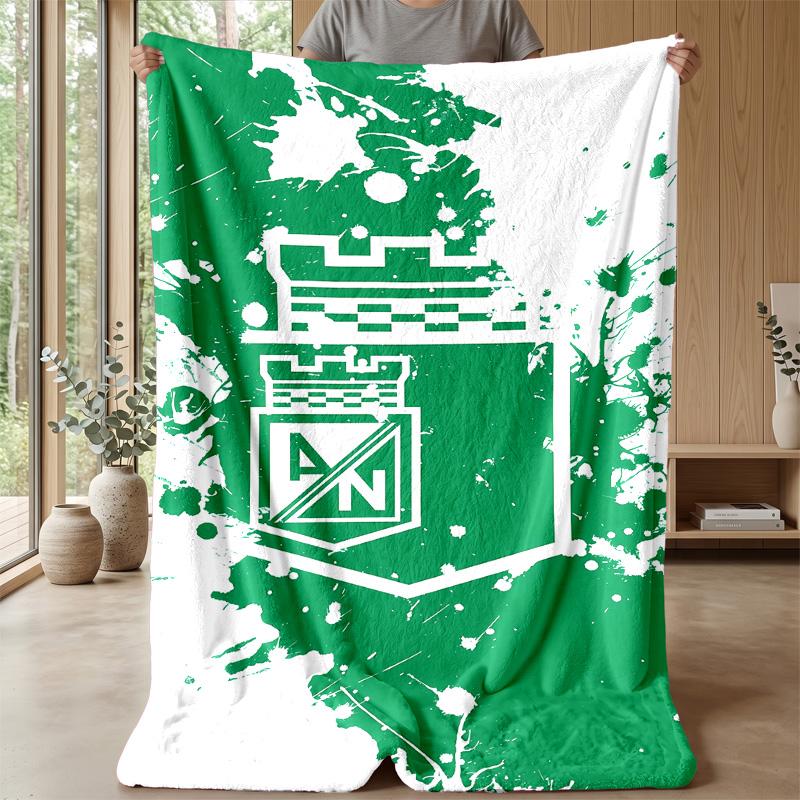 Atlético Nacional Theme Blanket Soft Flannel Blanket Plush Throw Blanket Cozy Sofa Bed Blanket for Home Decor
