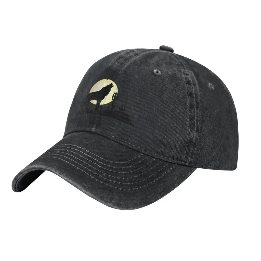 The Wolf Howls Under The Moon Baseball Cap for Men Women Hats Denim Trucker Caps Dad Hat
