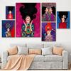 Cuadros Wall Pictures For Living Room Vintage Unframed Abstract Colorful Girl Wall Art Canvas Painting Nordic Poster Flower Hair