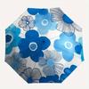 1 Stück Blaues Blumenmuster Automatischer Regenschirm - 8-Speichen Faltbares Design, Outdoor-Abenteuer und Familienfeiern yy250829094