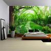 Bamboo Forest Perspective Tapestry Immersive Bamboo Forest Scene Tapestry  Serene Forest View Wall Hanging Living Room