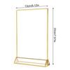 Transparent Acrylic Golden Sign Holder DIY Elegant Table Cards Picture Frame with Base Durable Menu Card Rack