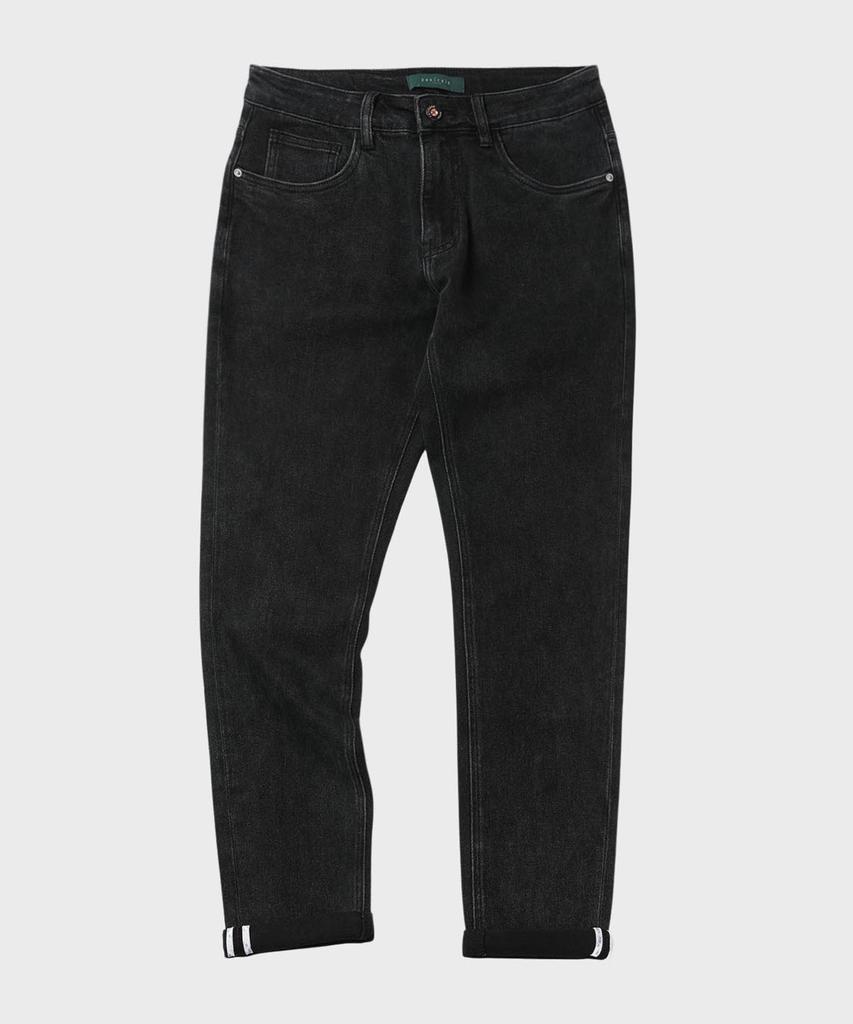 PANICALE Black Basic Slim Denim Pants [Black]