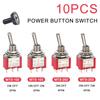 10pcs 3/6 Pin Mini Switches MTS-102 103 MTS-202 203 Toggle Switch ON-OFF-ON Micro Switch with Solder Terminal Waterproof Cap