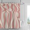 Ins Style Bathroom Soft Cloth Shower Curtain Abstract Geometric Pattern Design Waterproof Bathroom Door Curtain Decoration