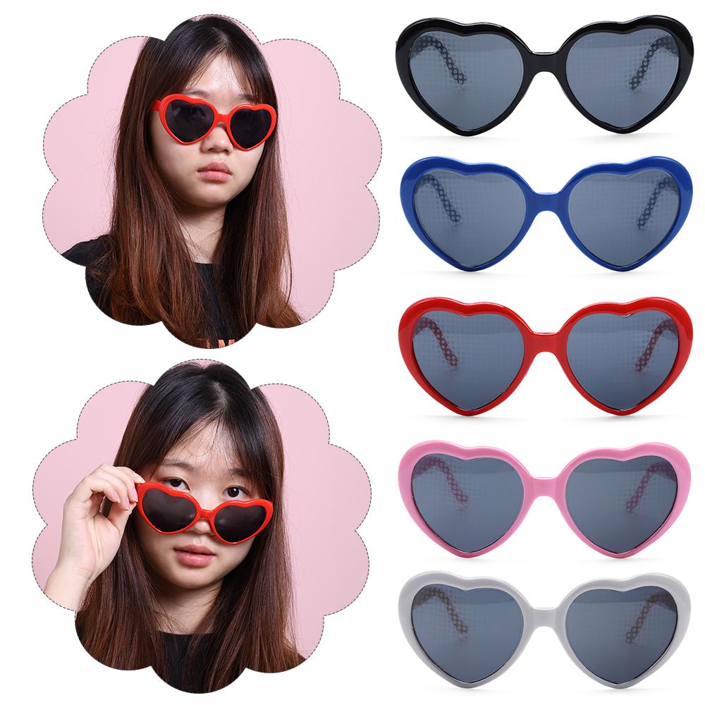 Long-lasting Lights Become Love Image Heart Diffraction Glasses Heart-shaped Special Effect Glasses