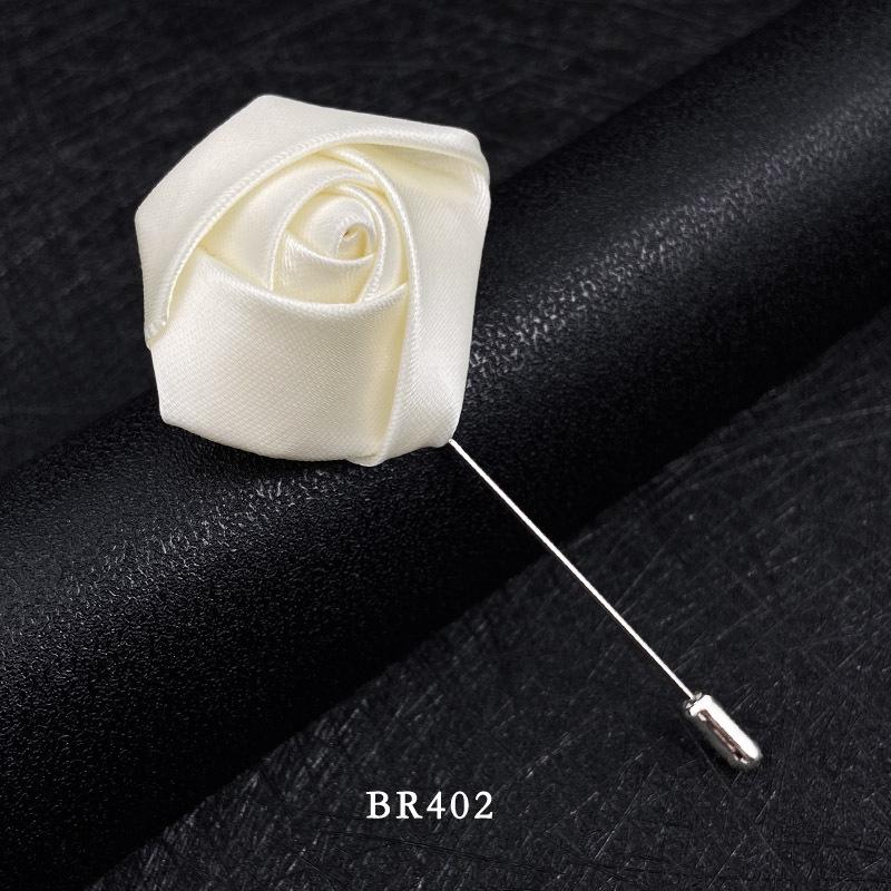 Handmade Multi-Color Rose Fabric Brooch Pin for Men's Suits - Korean Style Accessories