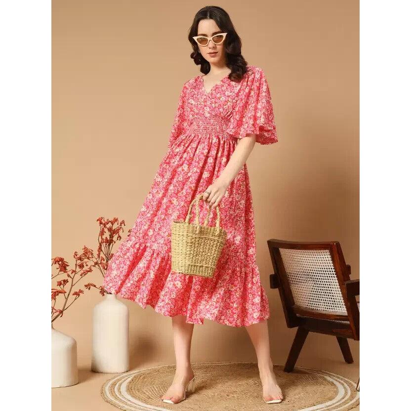 Rochie maxi în linie A pentru femei, cu imprimeu, pentru petrecere, cu tunică, VHF-3120