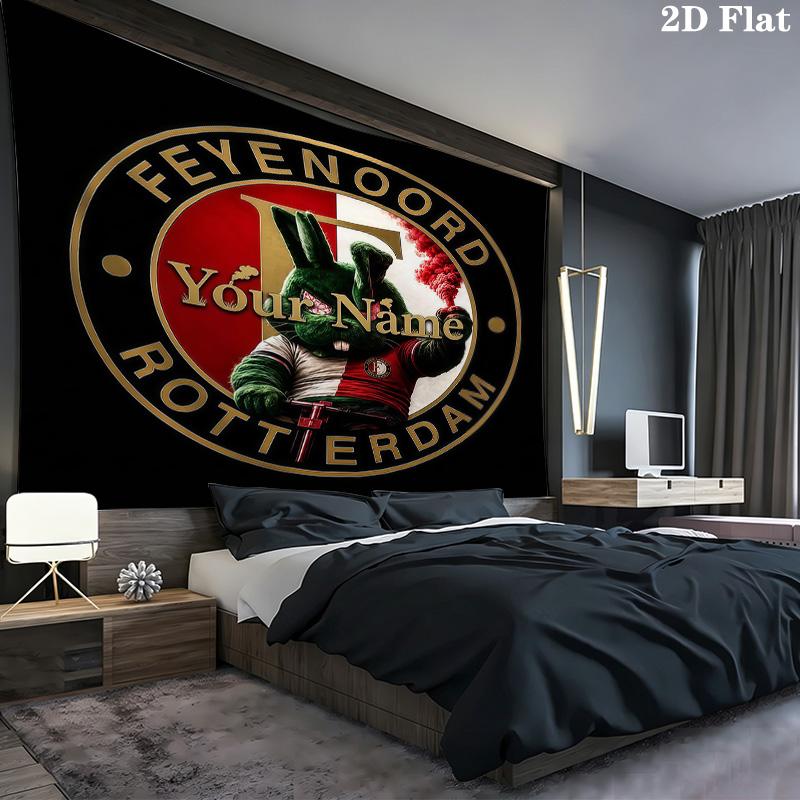 Feyenoord Custom Naam Wandkleed Esthetisch Wandkleed Bedrukt Stof Deken Decoratieve Wandkleden Voor Slaapkamer Woonkamer Huisdecoratie