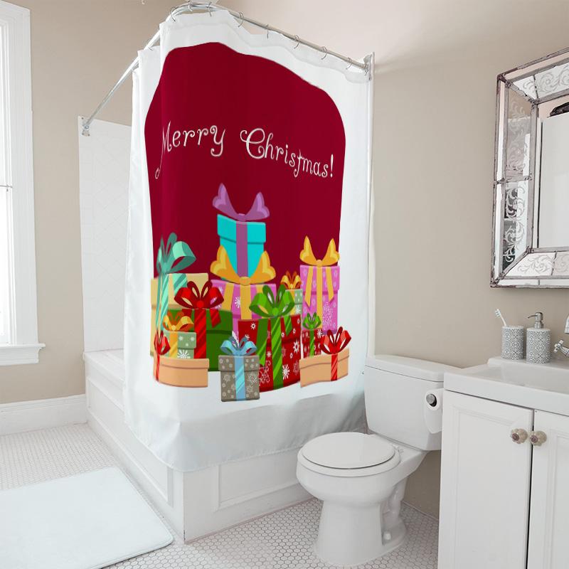 Tu Shower Curtain Christmas Trees Snowflake Winter Holiday Festive Bathroom Decor Holiday Gift Xmas Pattern Home Decoration Fest