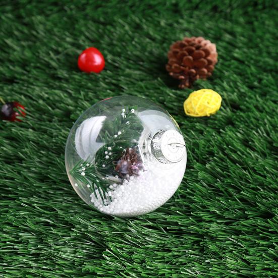 2Pcs 6/8/10CM Clear Christmas Ball Refillable Shatterproof Reusable Holiday Decoration Xmas Tree Hanging Ball Ornament Pendant Party Supplies Gift