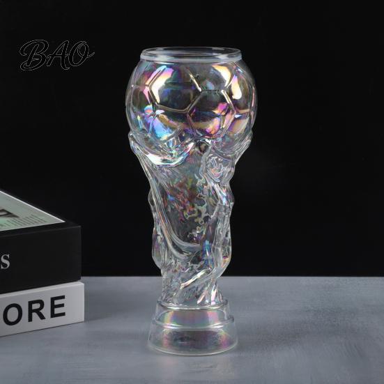 Transparent Beer Mug Soccer Glass, Large Capacity Sports Themed Mug, Novelty Clear Football Texture Trophy Cup for Pub Home Bar Party, Fan Gift Unique