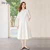 Women's Lyocell Blend Half-Zip A-Line Midi Dress