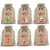 Petit Sac en Tissu de Noël Sac Cadeau, Ensemble en Lin de Noël, Sac Cadeau Compte à Rebours Bonbons Biscuits Vente Chaude.