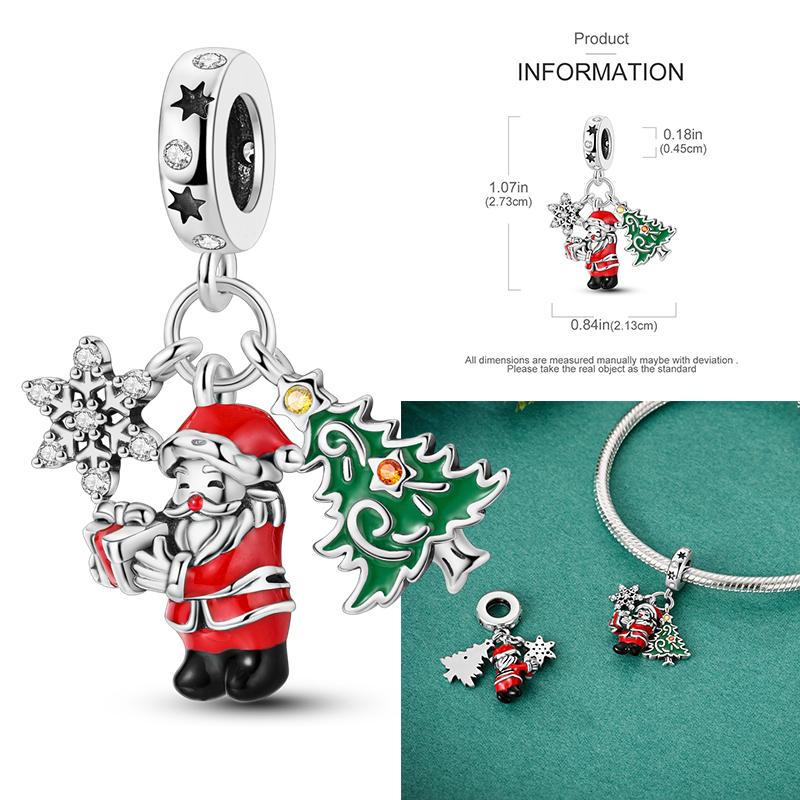 Copper Metal Snowman Bead Components Christmas Bell Charm Bead Components Compatible With 3mm Women Bracelet High Quality Fine Jewelry Do It Yourself