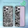 Fashion Zebra Stripes Lattice Pattern Phone Case For iPhone 15 14 13 12 11 Plus Pro Max Magsafe Magnetic Wireless Charging
