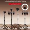 Live Stream Selfie Stick Tripod with Fill Light & Phone Holder
