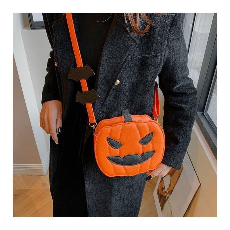 Trendy Mini Pumpkin Crossbody Bag For Halloween With Creative Color Block Design