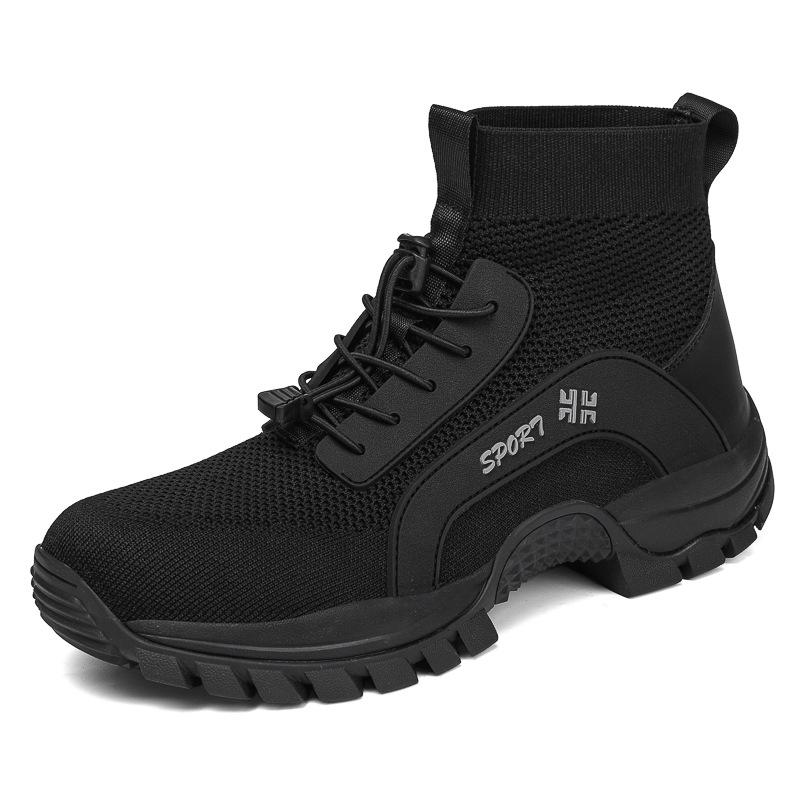 Sapatos de Caminhada Masculinos de Cano Alto Malha Respirável Tênis Outdoor Masculinos Antiderrapantes Casuais Esportivos para Trekking Exercício