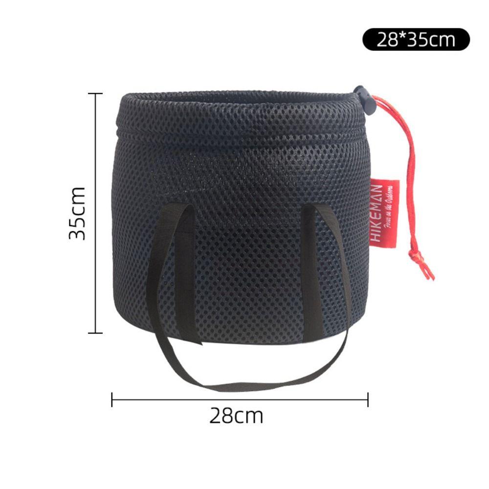 New Mesh Fabric Set Pot Storage Bag Ultra Light Breathable Tableware Bag Portable Drawstring Buckle Mesh Pouch Camping