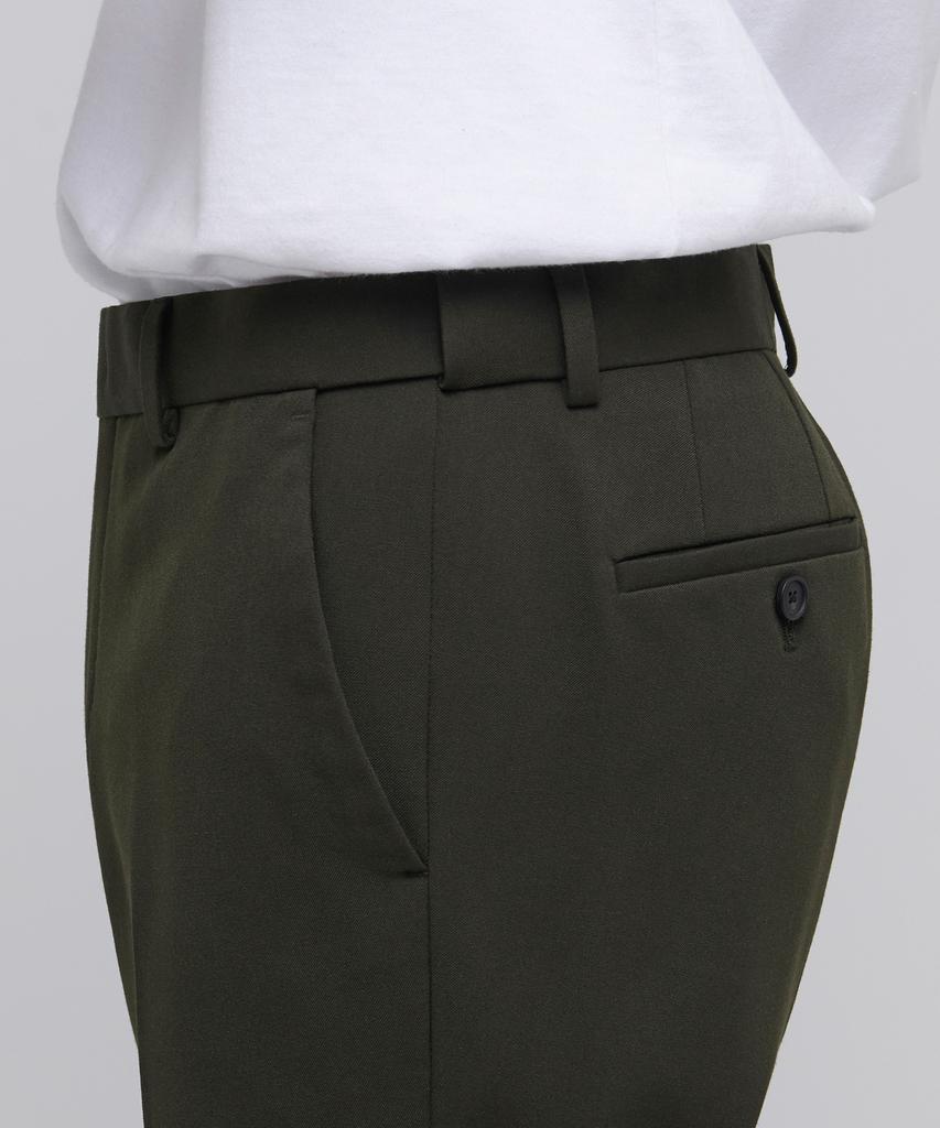 MUSINSA STANDARD Semi-Wide Hidden Elastic Waist Slacks [Khaki]