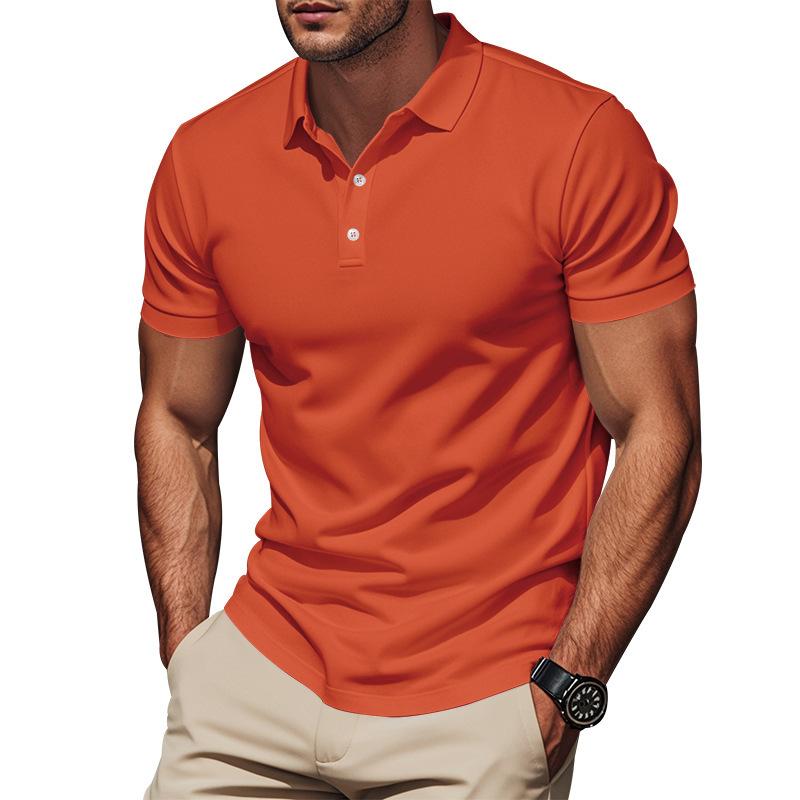 European and American Men's Simple Quick-drying Polo POLO Shirt Golf Type Men's Gentleman Loose Breathable Lapel Short Sleeves