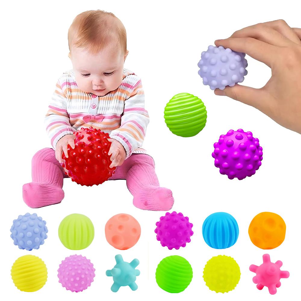 6Pcs Textured Multi Ball Collection Develop Infant Tactile Senses Toy Infant Touch Hand Ball Playthings Children Training Ball Massage Soft Balls