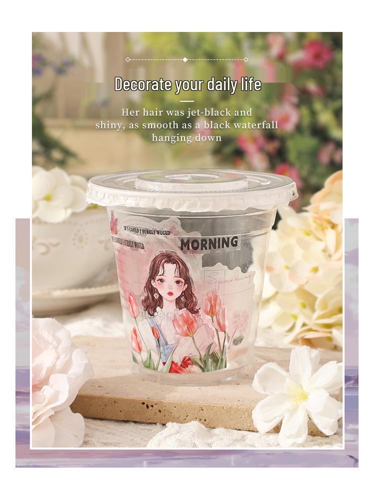Morning Mist Overture Series Pet-Themed Girl Character Tape Set DIY Journal Decorative Stickers