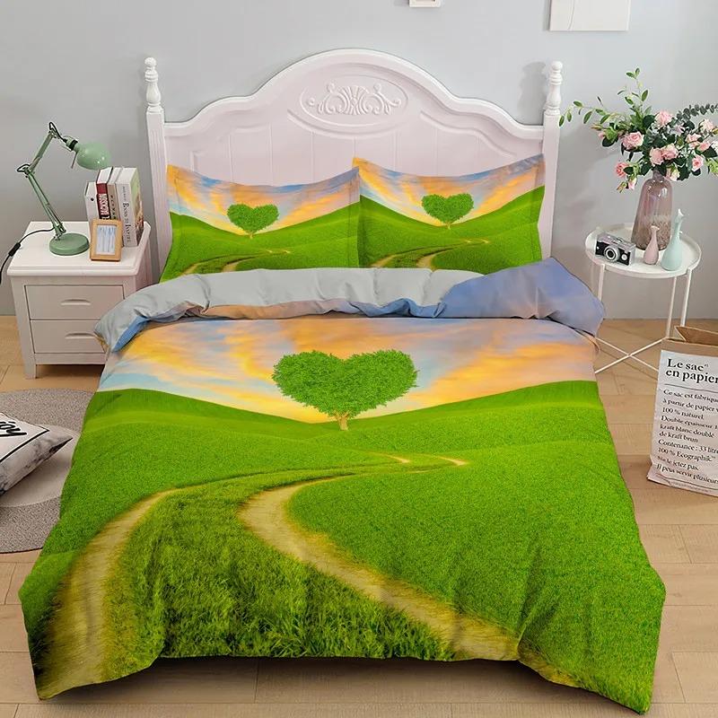 3D Love Heart Romantic Theme Valentine's Day Bedding Set Boys Girls Twin Queen Size Duvet Cover Pillowcase Bed Kids Adult