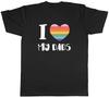 I Love My Dads Gay Pride LGBTQ Rainbow Heart Mens TShirt Tee Gift Top